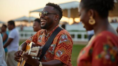 Musique traditionnelle et ambiance festive à une course de chevaux caribéenne