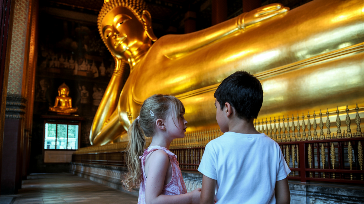 enfants devant le Wat Pho