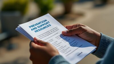 Photo de brochures informatives sur la prévention et le soutien aux Caraïbes